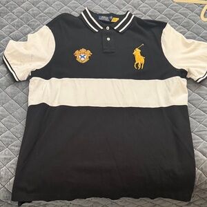 Polo by Ralph Lauren Black and White Crest Polo Shirt XL
